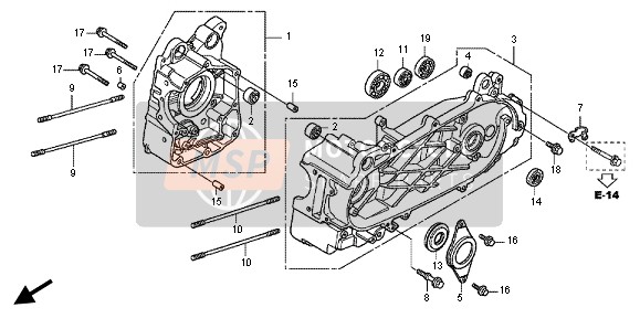 Honda SH125 2012 CRANKCASE for a 2012 Honda SH125